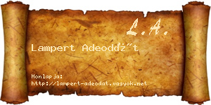 Lampert Adeodát névjegykártya